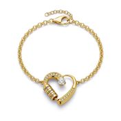 Ties of the Heart Name Bracelet with Diamonds [18K Gold Plated]