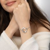 Herzensbindungen Armband mit Gravur und Diamanten [Silber]
