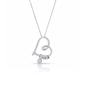 Ties of the Heart Name Necklace with 1ct Diamond Charm [Sterling Silver]