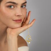 Herzensbindungen Halskette mit Gravur und einem 1,0 Kt Diamanten [750er Gold Vermeil]