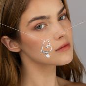 Ties of the Heart Name Necklace with 1ct Diamond Charm [Sterling Silver]