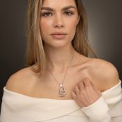 Ties of the Heart Name Necklace with 1ct Diamond [Silver]