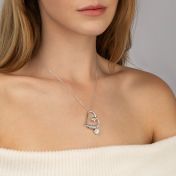 Ties of the Heart Name Necklace with 1ct Diamond Charm [Sterling Silver]