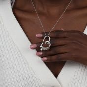 Ties of the Heart Name Necklace with a Diamond [Sterling Silver]