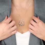 Ties of the Heart Name Necklace with a Diamond [Sterling Silver]