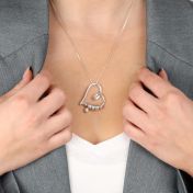 Banden van het Hart Naam Ketting met een Moissaniet [Sterling Zilver]