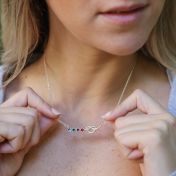 Collier Liens du Coeur avec Pierres de Naissance [Argent 925]