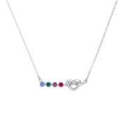 Collar de Piedras de Nacimiento Lazos de Corazón [Plata de ley]