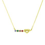 Collier Liens du Coeur avec Pierres de Naissance [Vermeil 18ct]