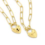 Collana Sblocca il Mio Cuore con Iniziali [Oro Vermeil 18kt]