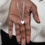 Liebesschloss Kette mit Buchstaben [Sterlingsilber]