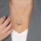 Collier Prénom Liens du Cœur avec Moissanite [Plaqué Or Rose 18ct]