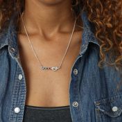 Collar de Piedras de Nacimiento Lazos de Corazón [Plata de ley]