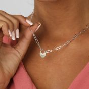 Liebesschloss Kette mit Buchstaben [Sterlingsilber]
