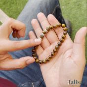 Pulsera de Hombre con Nombre de Ojo de Tigre Marrón
