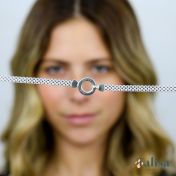 Familie Kring Visgraat Naam Ketting [Sterling Zilver]