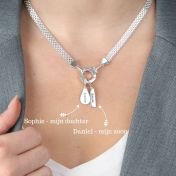 Emma Circle Milanese Chain Necklace [Sterling Silver] - with Name Charms