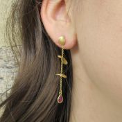 Tranquil Pebbles Rhodolite Earrings [18K Gold]