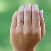 Bague Sérénité avec Gravures et Pierres de Naissance [Plaqué Or Rose 18ct]