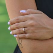 Bague Sérénité avec Gravures et Pierres de Naissance [Plaqué Or Rose 18ct]