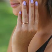 Bague Sérénité avec Gravures et Pierres de Naissance [Plaqué Or Rose 18ct]