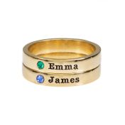 Talisa Name and Birthstone Ring [Gold Plated]