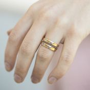 Naam en Geboortesteen Ringen Stapel [Goud Verguld]