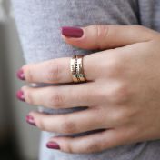 Naam en Geboortesteen Ringen Stapel [Goud Verguld]