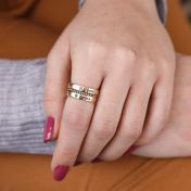 Naam en Geboortesteen Ringen Stapel [Goud Verguld]