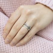Ensemble de Bagues avec Prénoms et Pierres de Naissance [Argent 925]