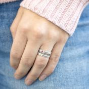 Ensemble de Bagues avec Prénoms et Pierres de Naissance [Argent 925]
