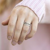 Ensemble de Bagues avec Prénoms et Pierres de Naissance [Argent 925]