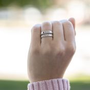 Ensemble de Bagues avec Prénoms et Pierres de Naissance [Argent 925]