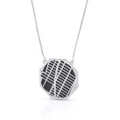 Schatten Plaats Silhouet Kaart Ketting [Sterling Zilver]