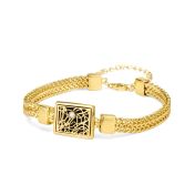 Beliebte Erinnerungen Silhouette Armband mit Kartenanhänger [750er Gold Vermeil]