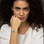Beliebte Erinnerungen Silhouette Armband mit Kartenanhänger [Silber]