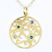 Collar de Piedras de Nacimiento Árbol de la Vida [Bañado en Oro de 18K]