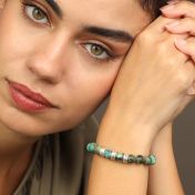 Turquoise Women Name Bracelet [Sterling Silver]