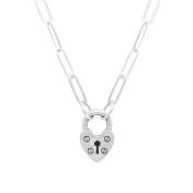 Liebesschloss Kette mit Buchstaben [Sterlingsilber]