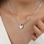 Liebesschloss Kette mit Buchstaben [Sterlingsilber]
