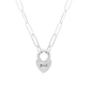 Liebesschloss Kette mit Buchstaben [Sterlingsilber]