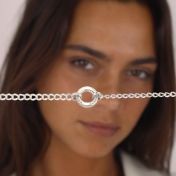 Helena Circle Curb Chain Necklace [Sterling Silver]