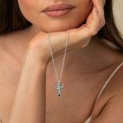 Ties of Love Frame Birthstone Necklace [Silver]