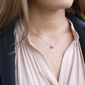 Collana con Sfera Bianca Luccicante [Argento 925]
