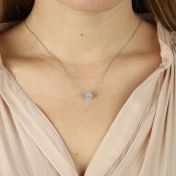 Collana con Sfera Bianca Luccicante [Argento 925]