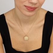 Sternzeichen Medallion Kette mit Gravur [750er Gold Vermeil]