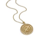 Sternzeichen Medallion Kette mit Gravur [750er Gold Vermeil]