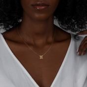 Gemini Necklace - Zodiac Sign Necklace with Diamonds [18K Gold Vermeil]