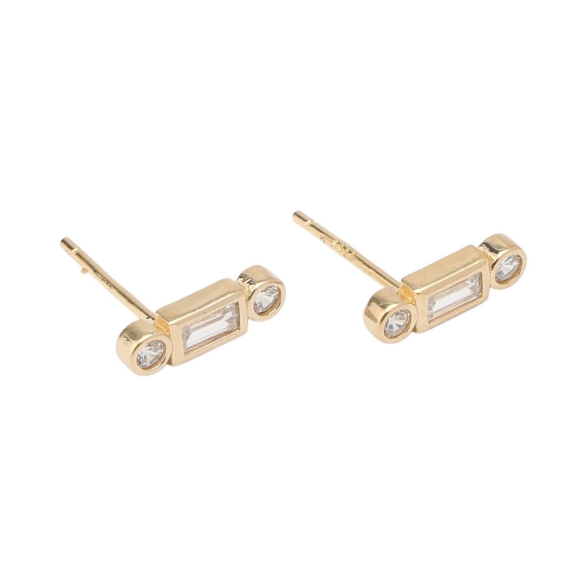 Brilliance Bar Studs [18K Gold Plated]