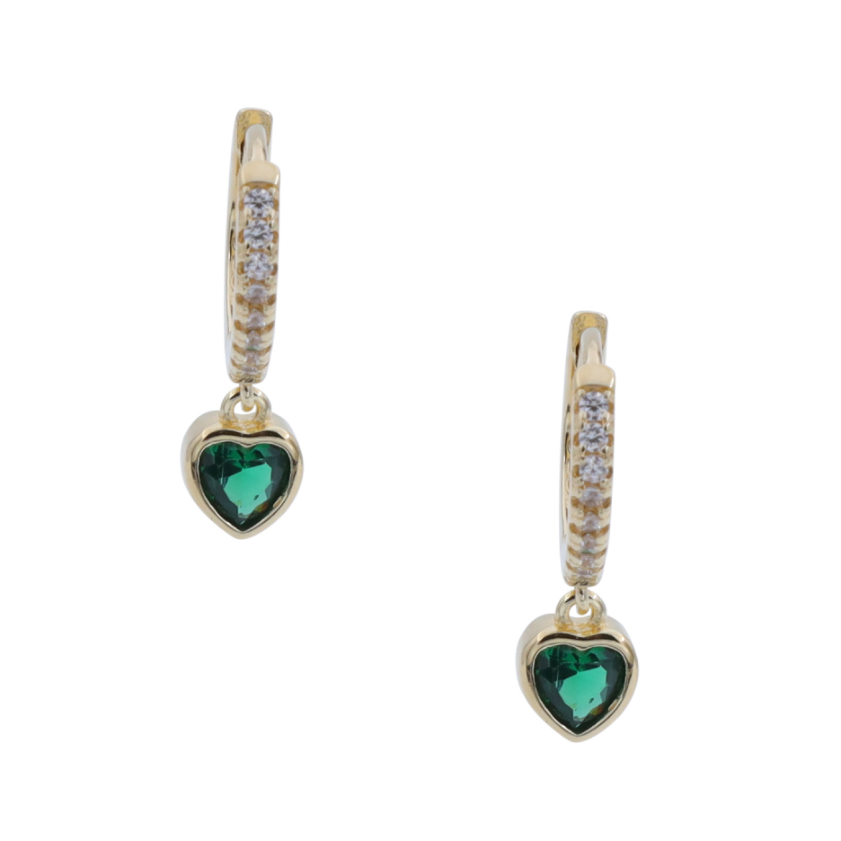 Forest Heart Huggie Earrings [18K Gold Plated]